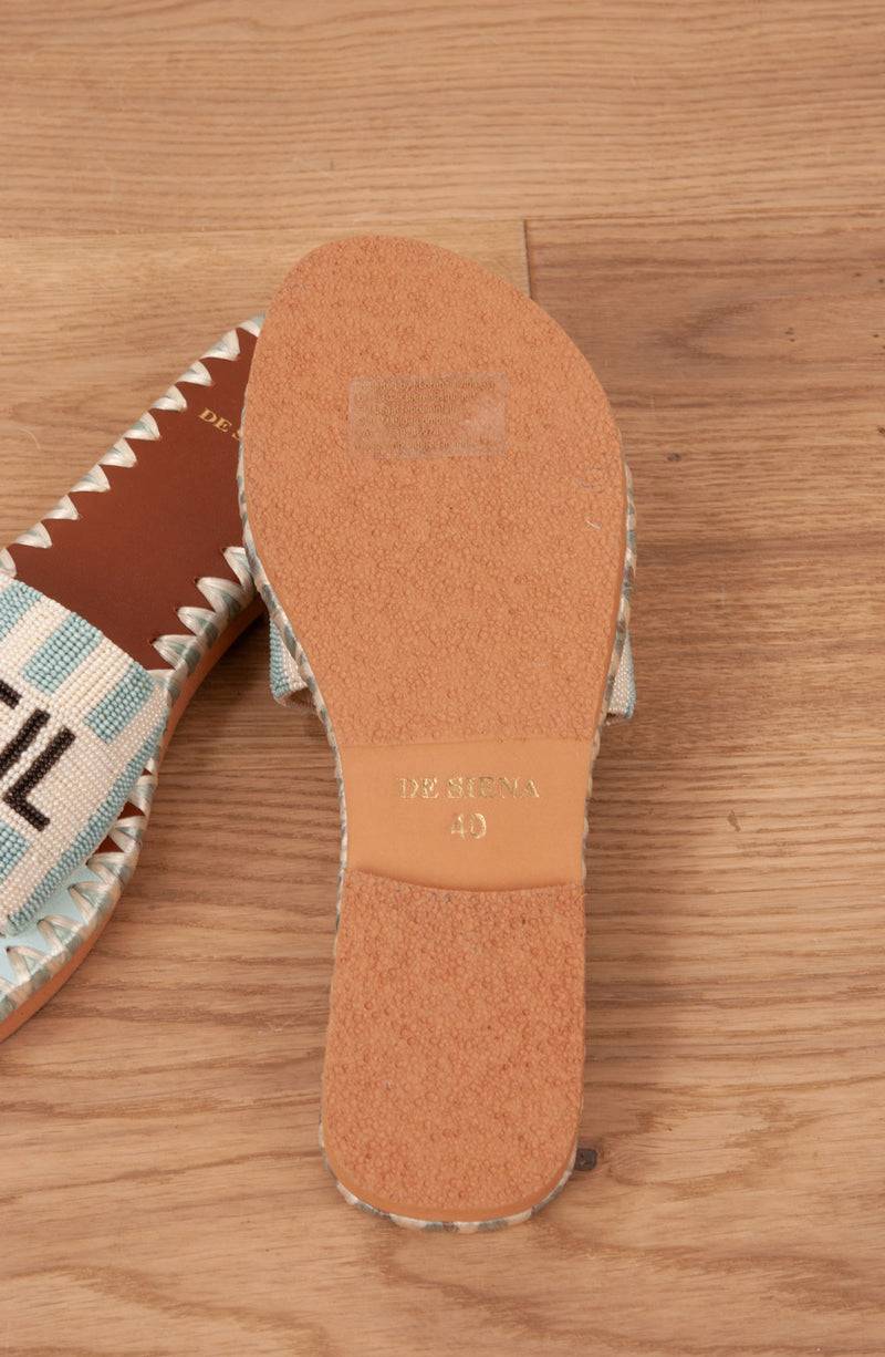 De Siena Sandale Hellblau | Weiß Blitzangebot
