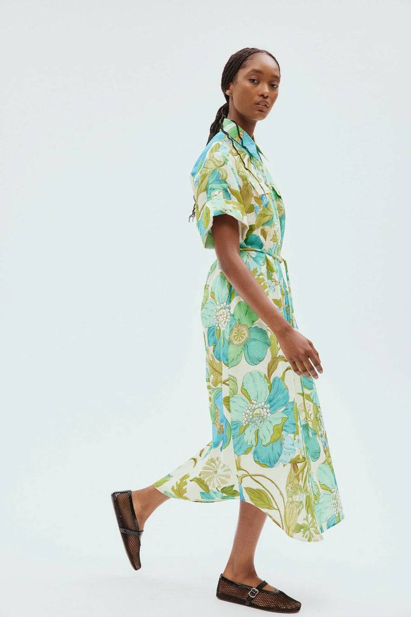 ALEMAIS Kleid Grün | Blau | Multicolor Preisnachlass