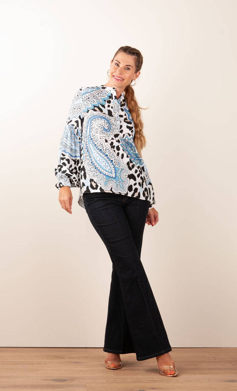 Herzensangelegenheit Bluse Weiß | Blau | Schwarz Neueste Mode