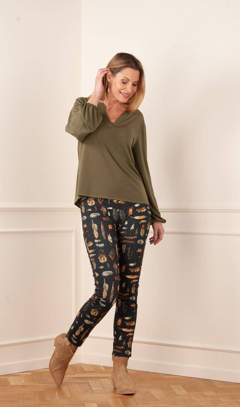 fleur Bluse Oliv Räumungsverkauf