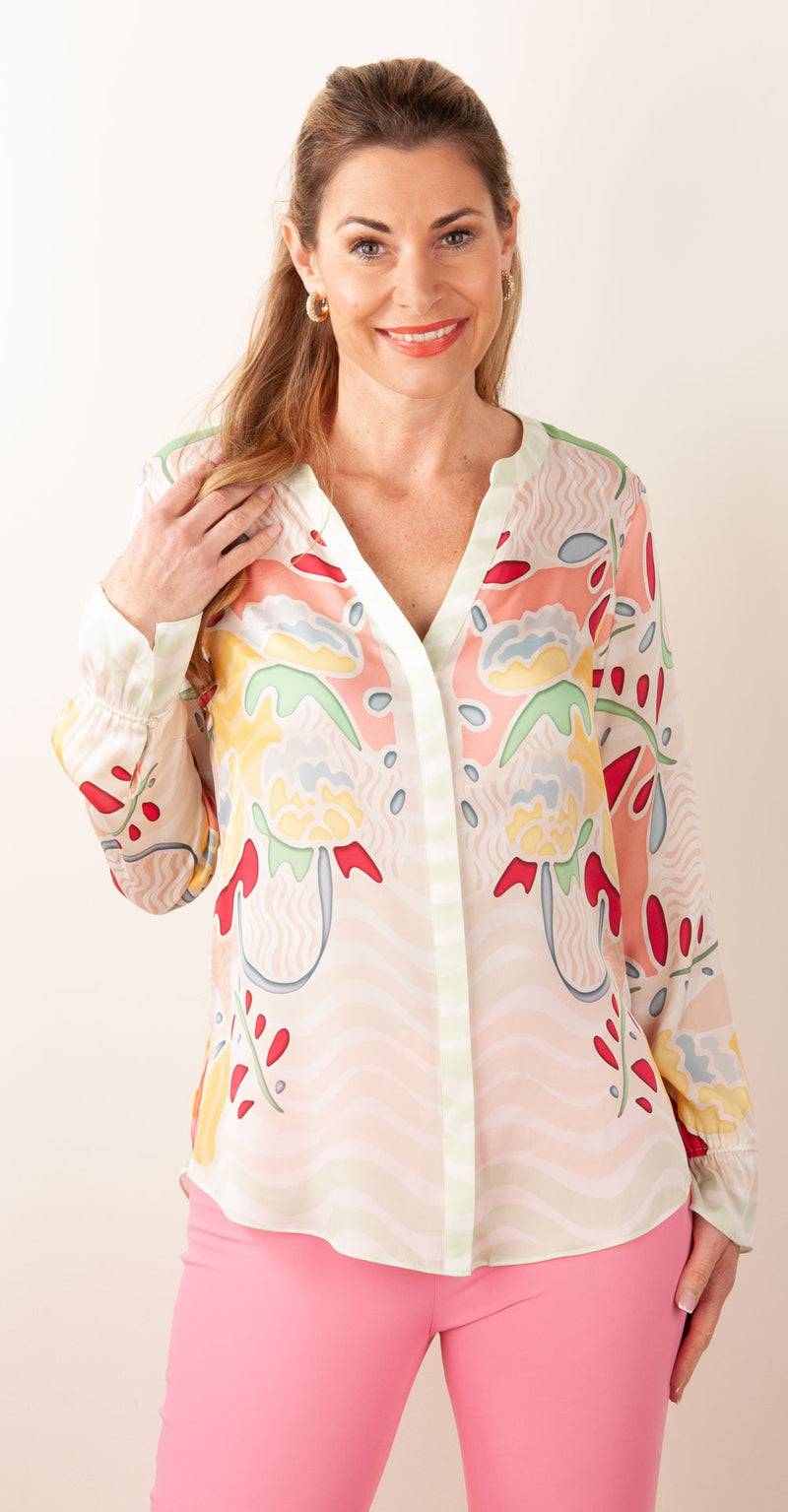 IVI Collection Bluse „Mer de Fleurs“ Multicolor