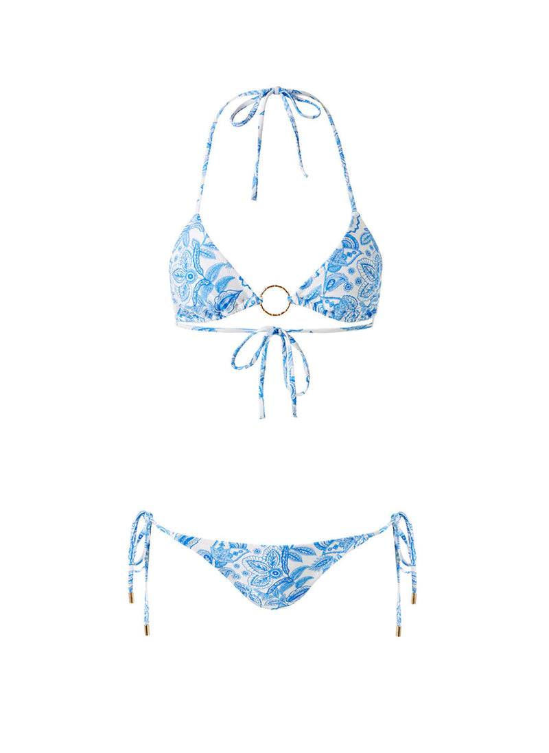 Melissa Odabash Bikini „Miami Ceramic“ Weiß | Blau