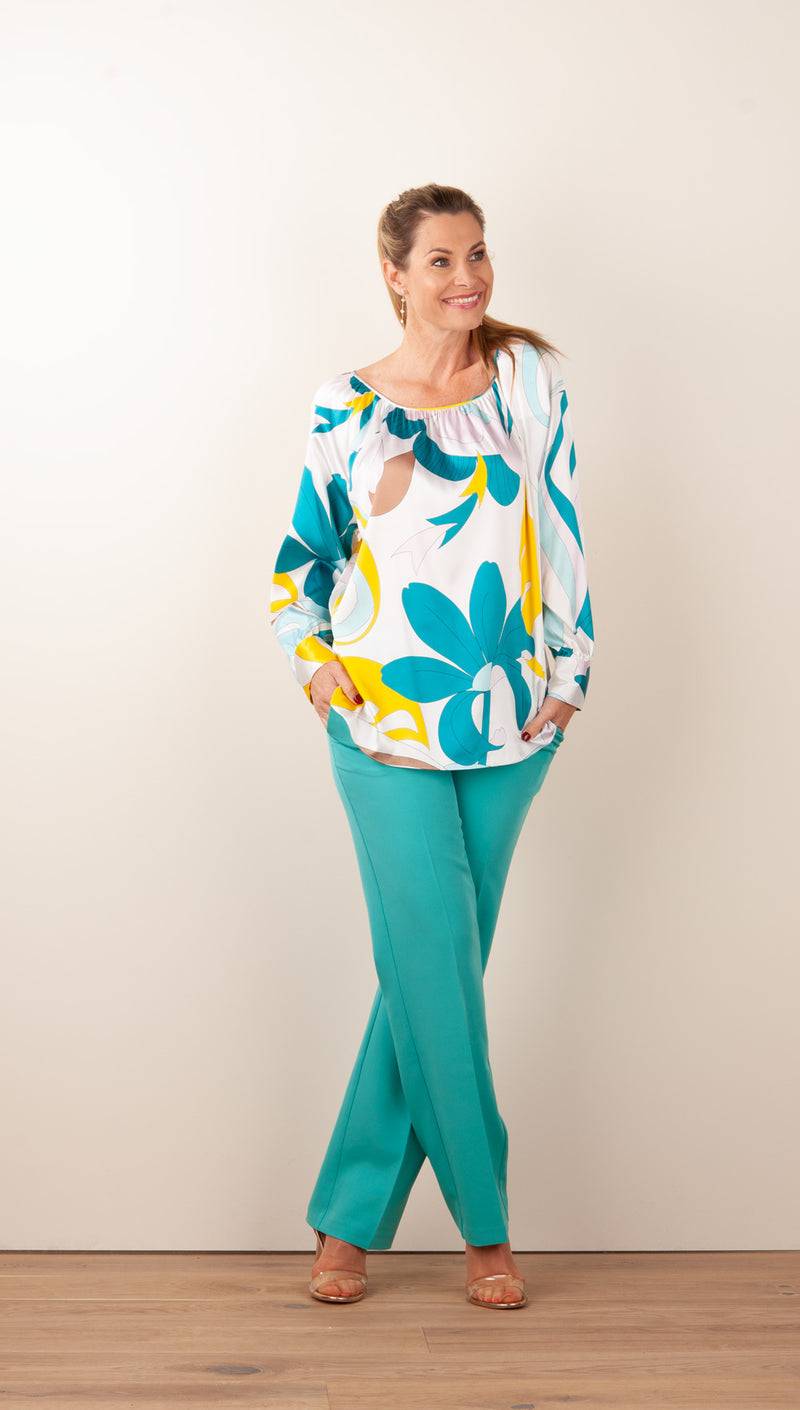 Herzensangelegenheit Seidenbluse Weiß | Multicolor Clearance-Verkauf