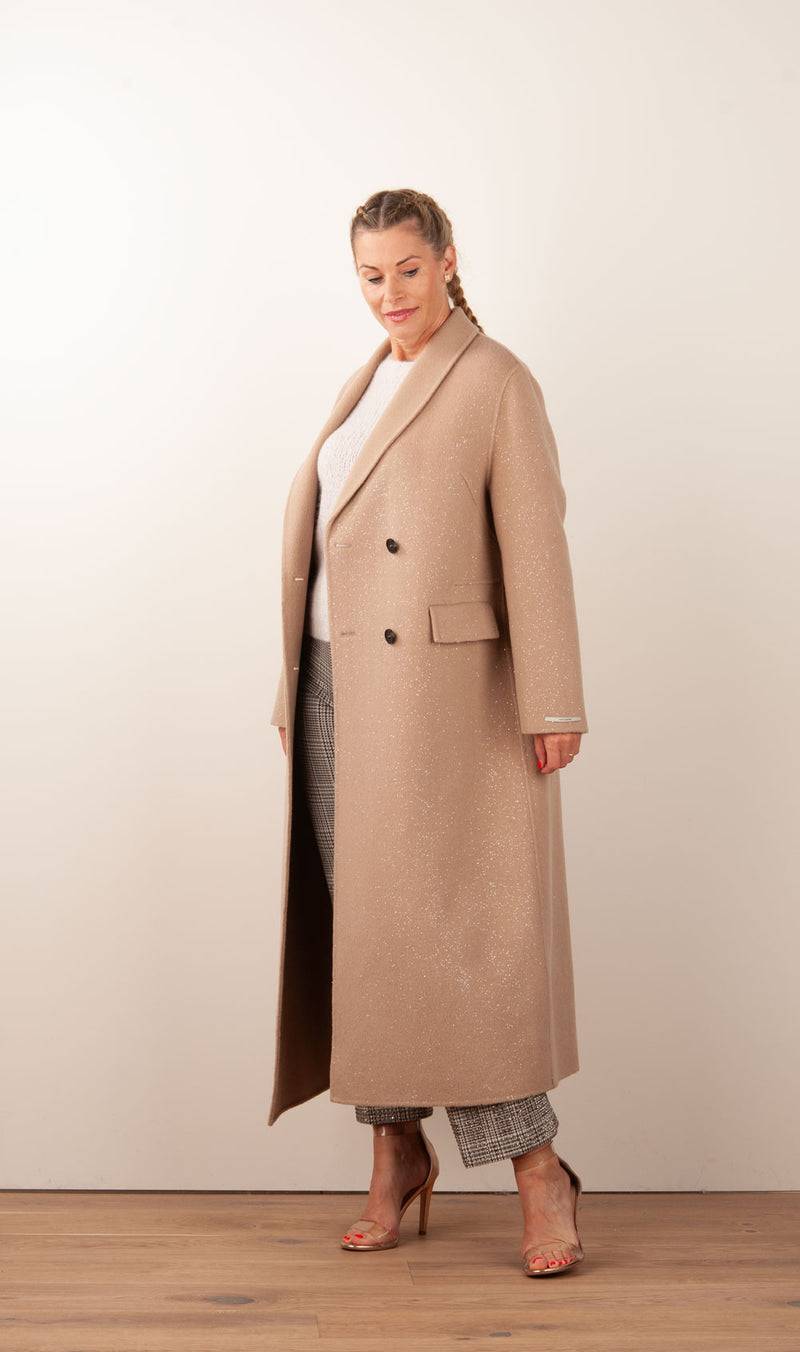 VITTORIA Mantel „Glitzer“ Beige Blitzverkäufe