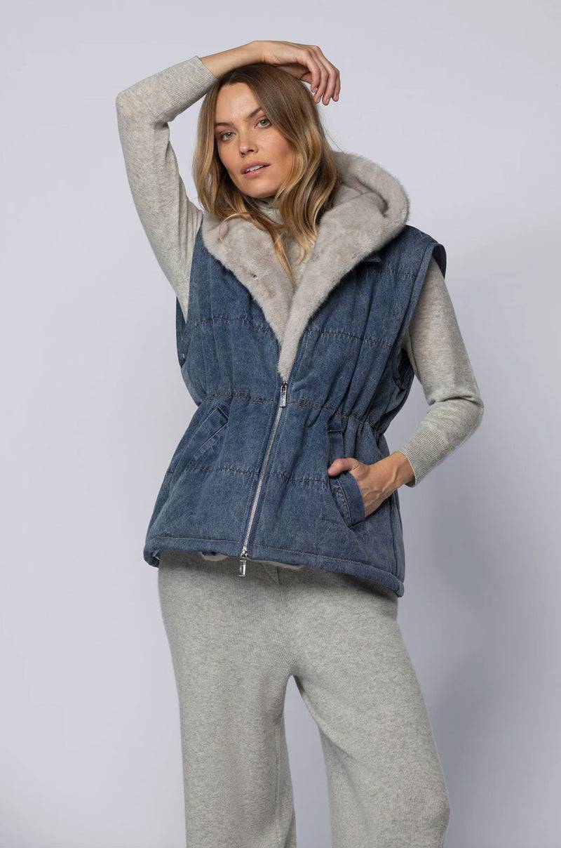 MAX & MOI Jeansjacke Blau | Grau Kostenloser Versand