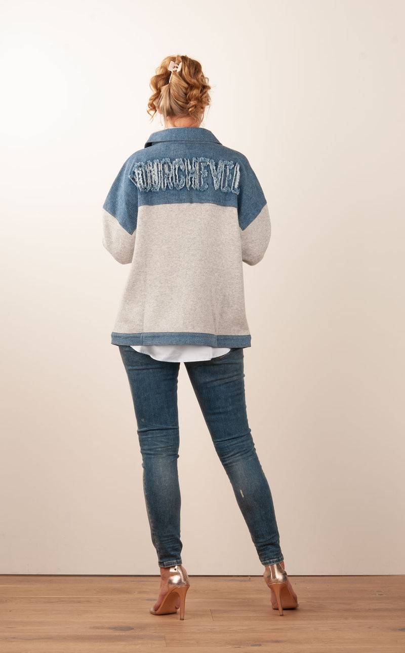 MAX & MOI Strickjacke Grau | Jeansblau Limitierter Zeitrabatt