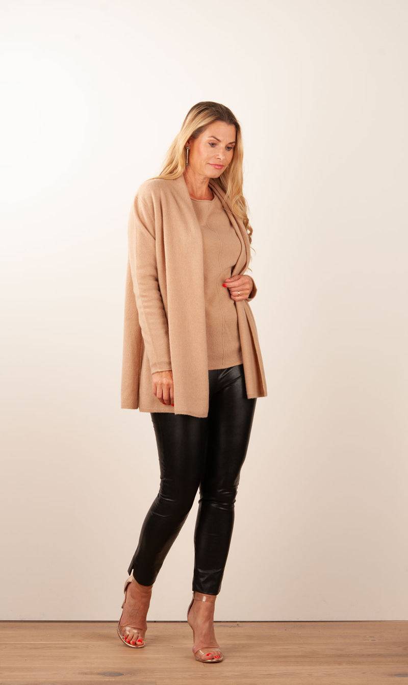 fleur Kaschmir Strickmantel Camel Preisnachlass