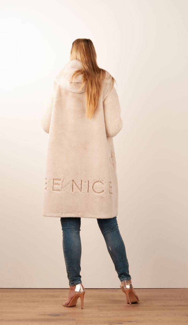 Glox Fake-Fur-Mantel/Weste Beige Muttertagsangebot