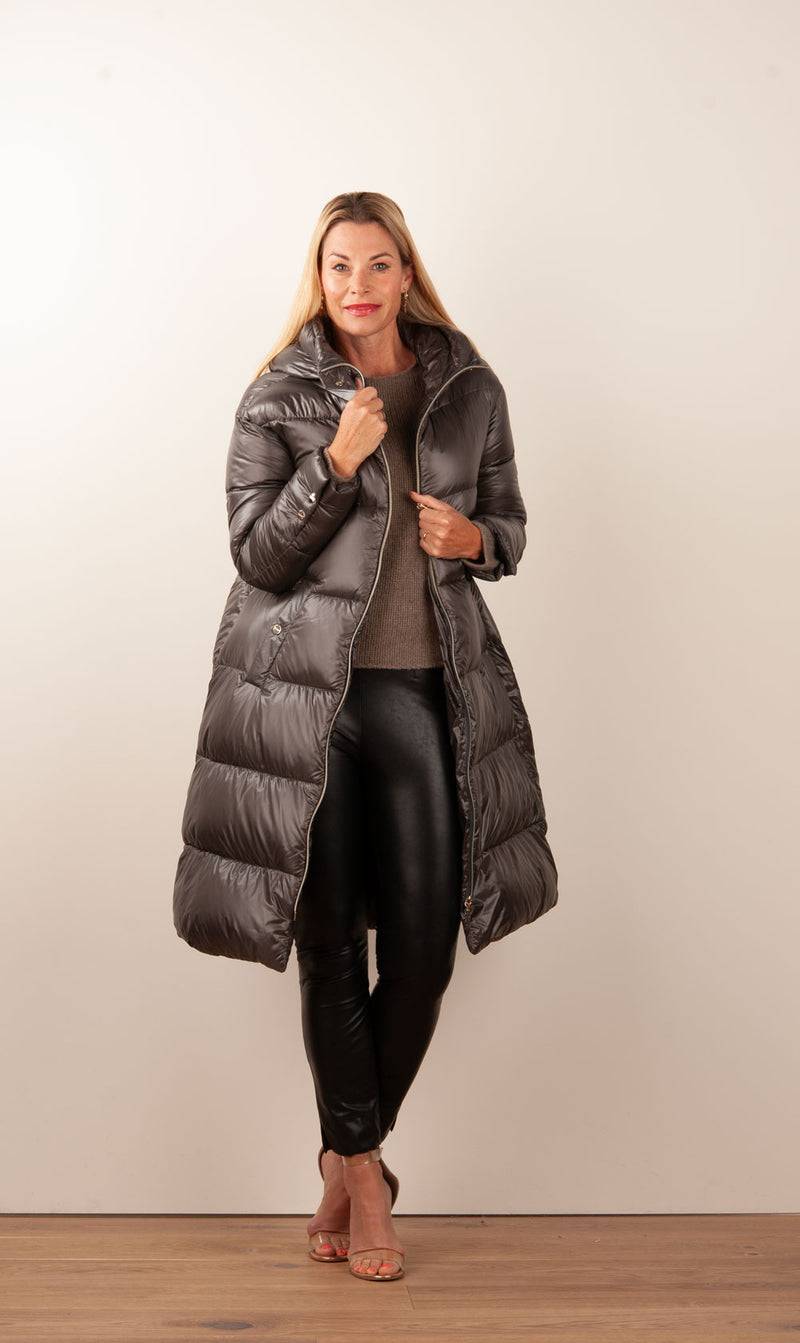 Herno Daunenmantel Dunkeltaupe Heißer Verkauf