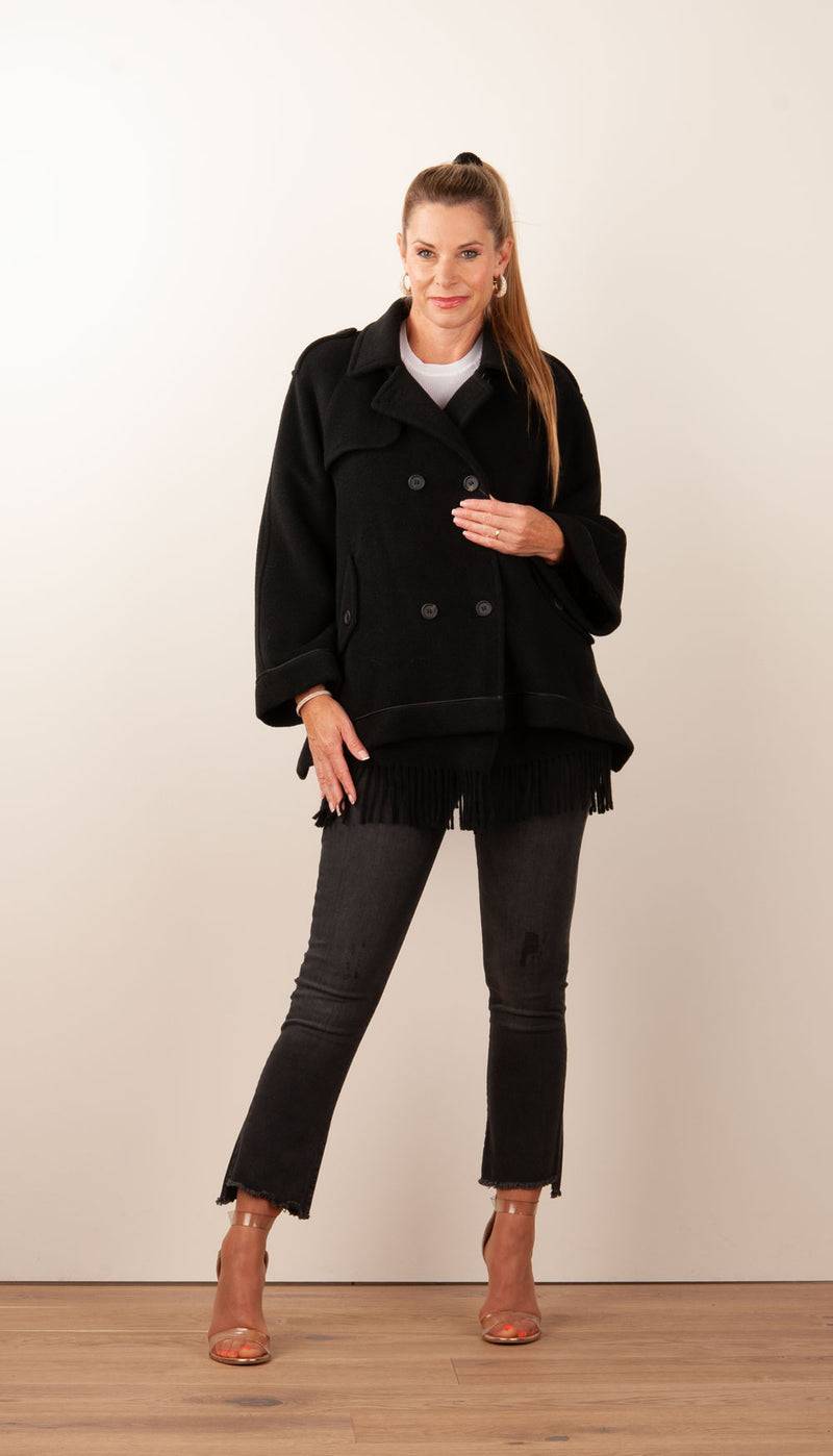 Violanti Kurz Mantel Schwarz JETZT KAUFEN