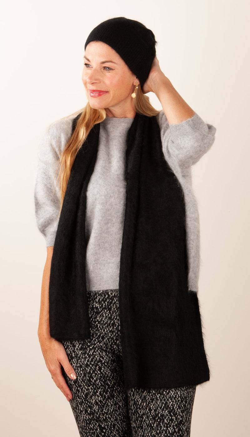 fleur Kaschmir Schal Schwarz Limitierter Zeitrabatt