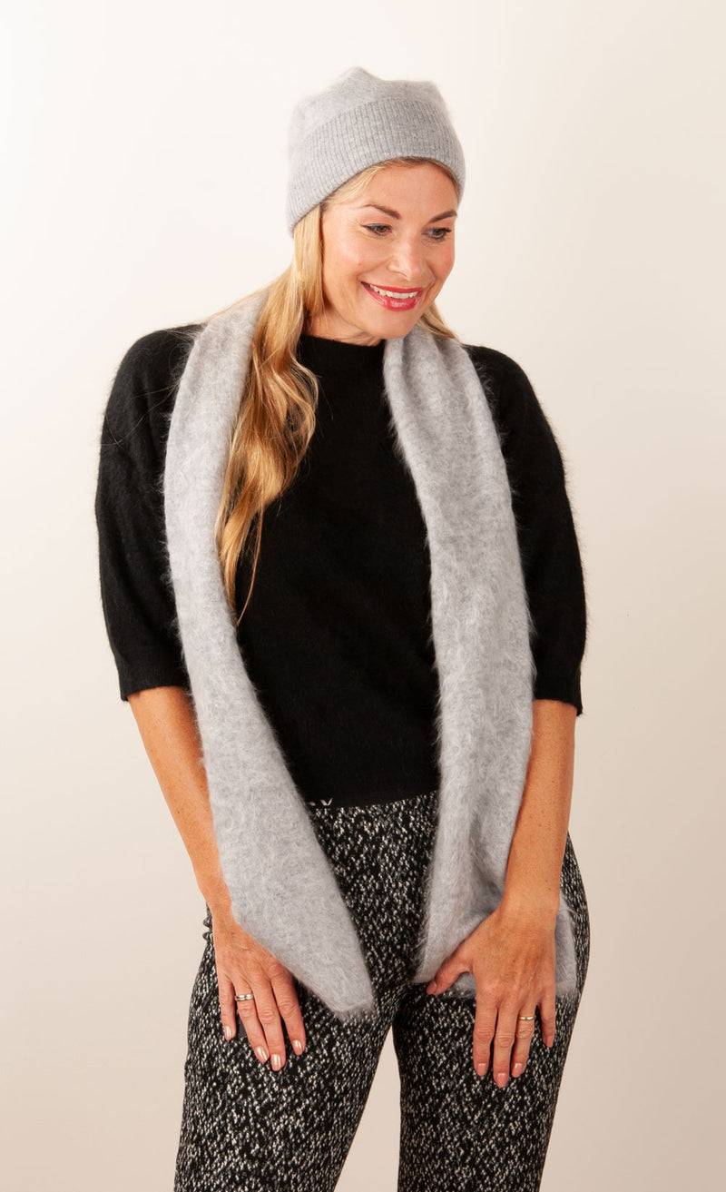 fleur Kaschmir Schal Melange Grau Fabrik Onlineshop