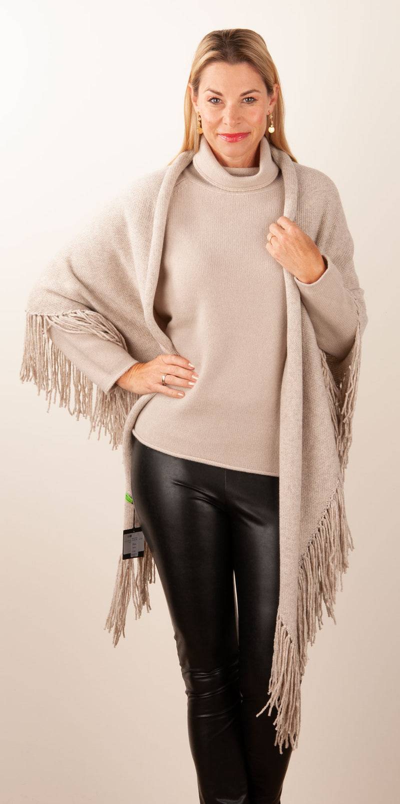 Simone Bruns Dreieckstuch Melange Beige Versandkostenfrei