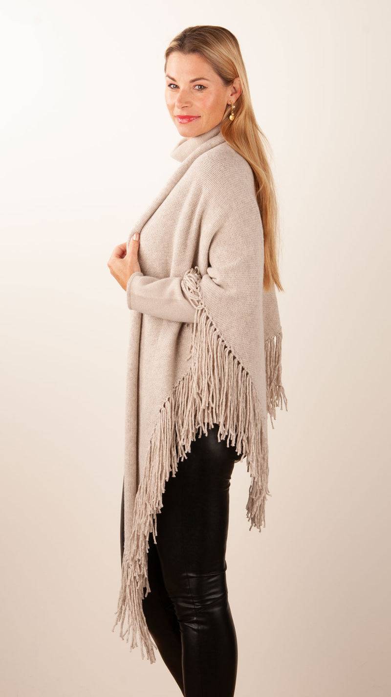 Simone Bruns Dreieckstuch Melange Beige Versandkostenfrei