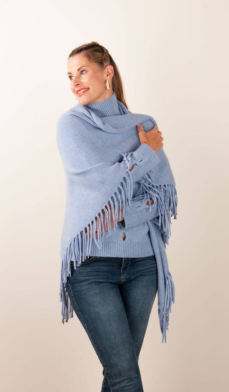 Kujten Kaschmir Tuch Hellblau Weihnachtsangebot