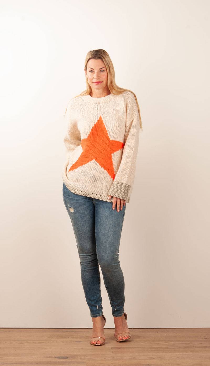 Grace Pullover Beige | Orange Jubiläumsangebot