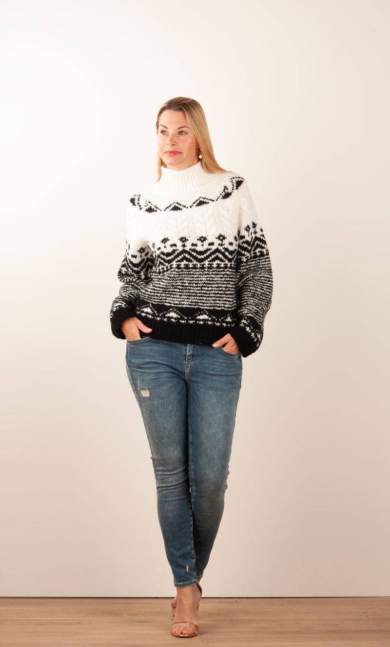 Grace Pullover Schwarz | Weiß Heißer Verkauf