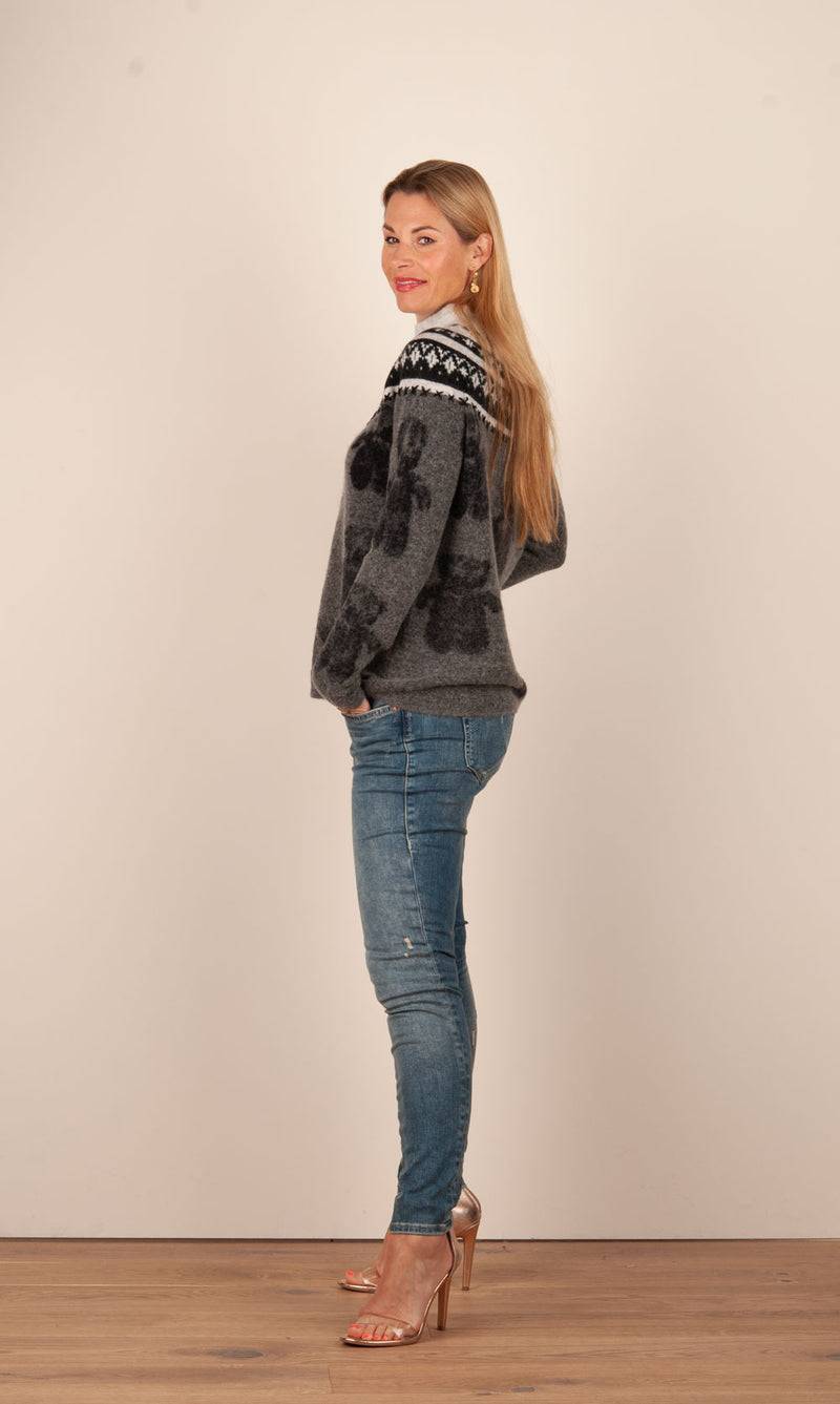 Grace Pullover Grau | Schwarz | Weiß Top Angebot