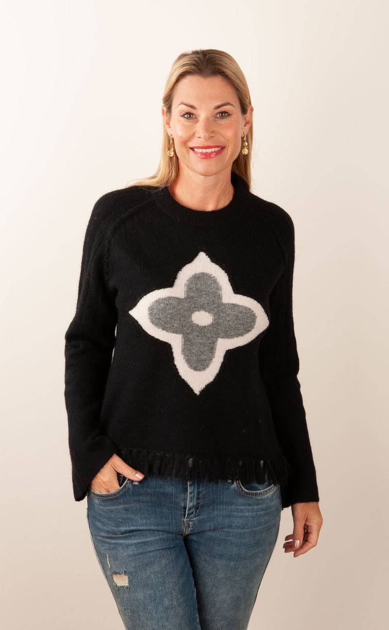 Grace Pullover Schwarz | Weiß | Grau