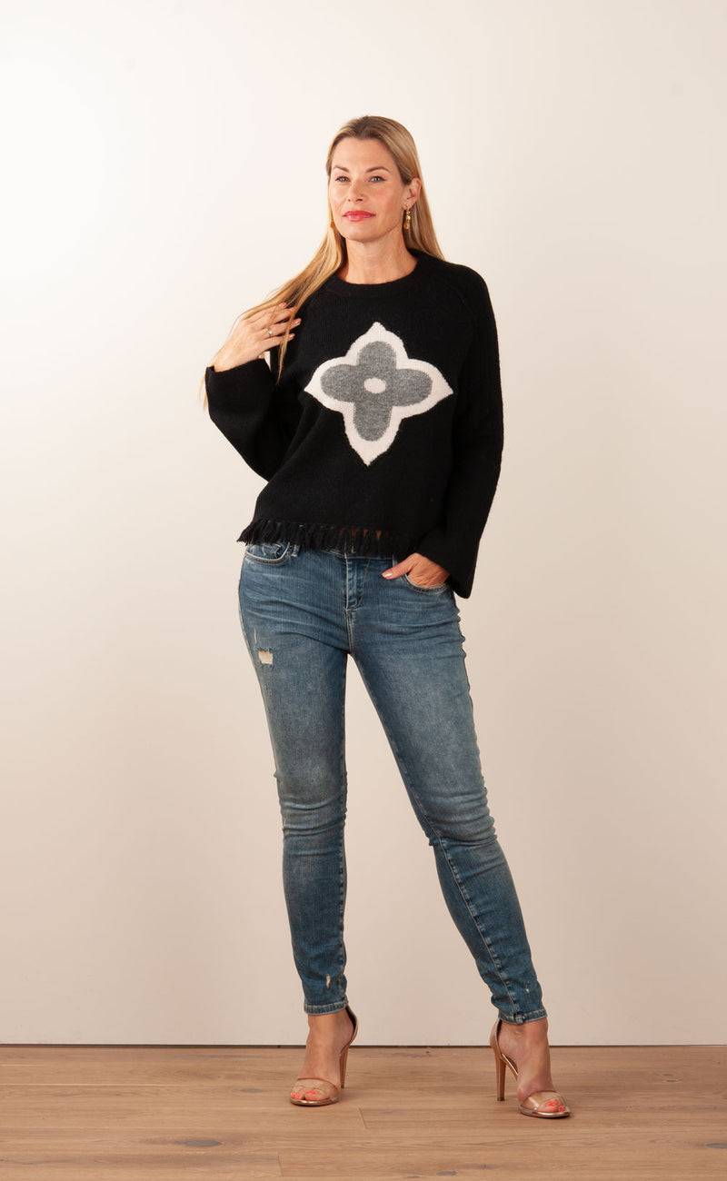 Grace Pullover Schwarz | Weiß | Grau Zeitlich begrenztes Angebot