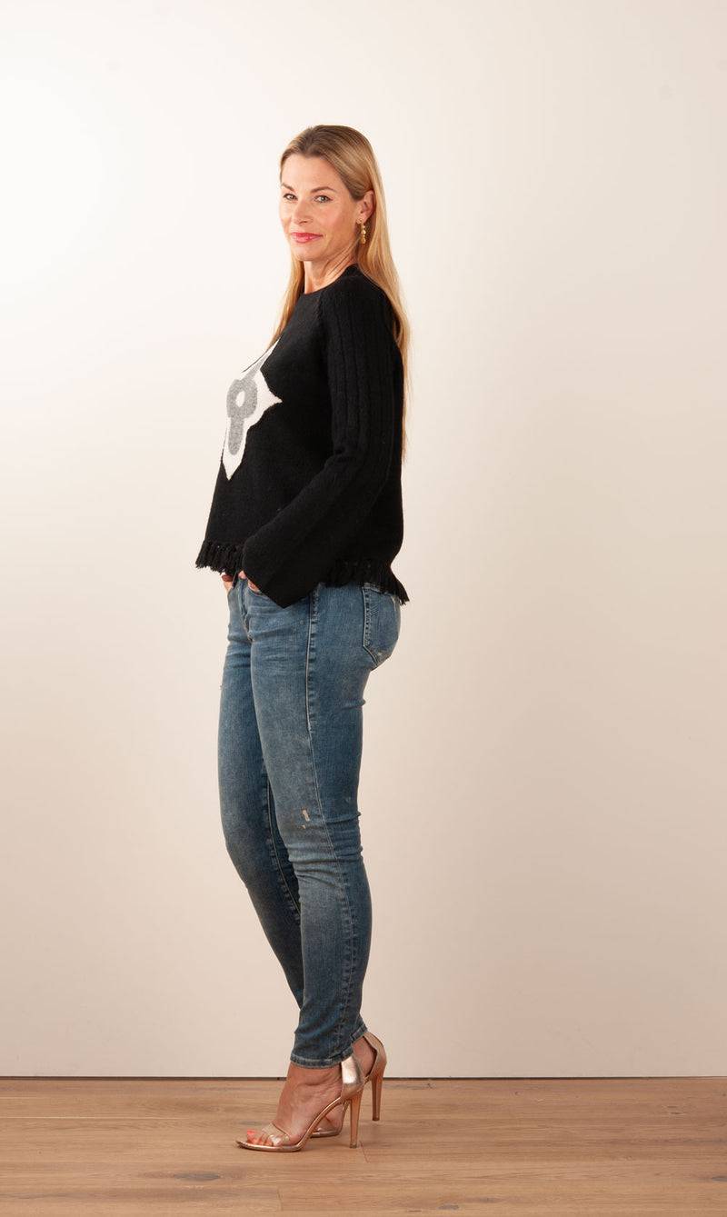 Grace Pullover Schwarz | Weiß | Grau Zeitlich begrenztes Angebot