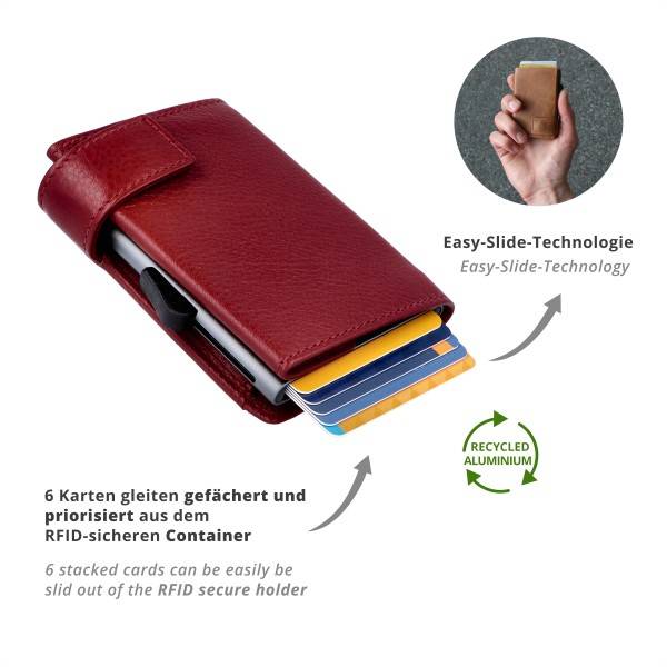 SecWal Kartenetui mit Münzfach Druckknopf Geldbörse aus Leder Angebote