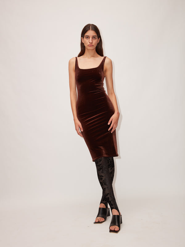 Simone Wild Velvet Dress Midi Super Sparpreis