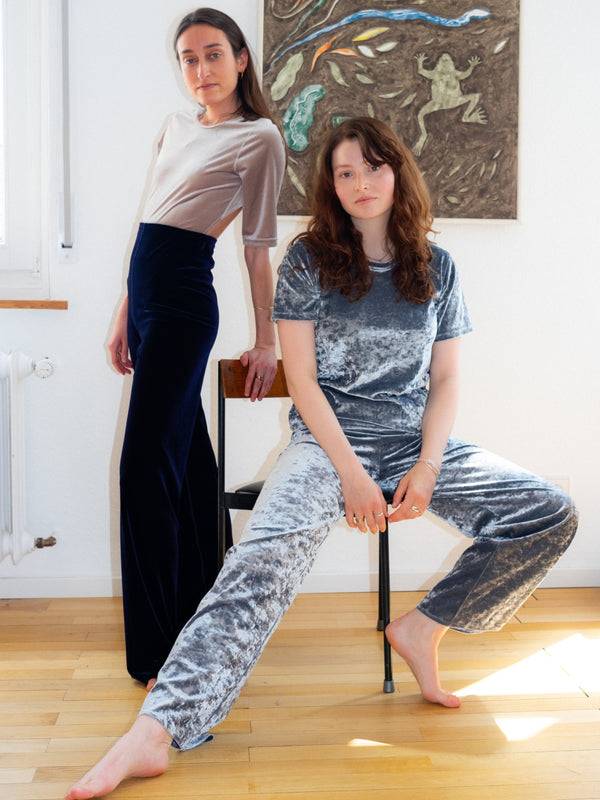 Simone Wild Hammered Velvet Cozy Pants 2025