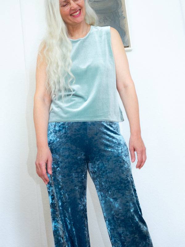 Simone Wild Hammered Velvet Cozy Pants Online