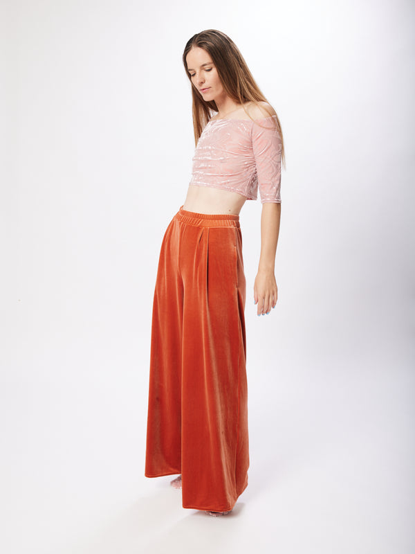 Simone Wild Velvet Pocket Pants Amber Auslauf