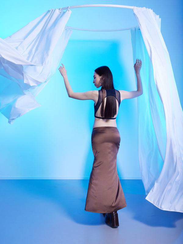 Simone Wild Satin Long Skirt Sonderangebot