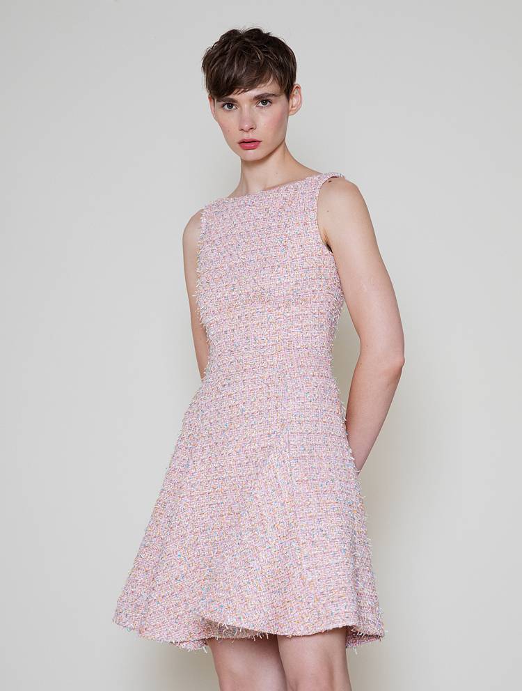 Sly 010 Tweed-Kleid mit Godet-Falten Neueste Mode