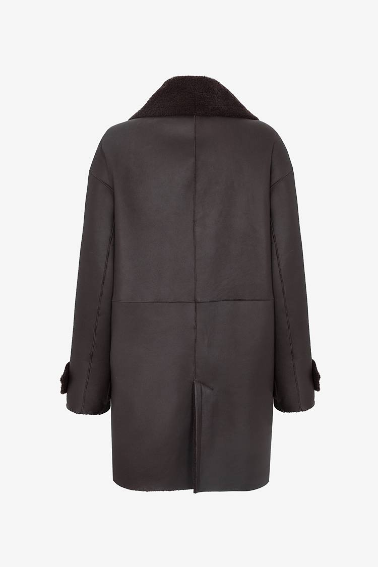 Sly 010 Ledermantel mit Lammfell Große Rabatte