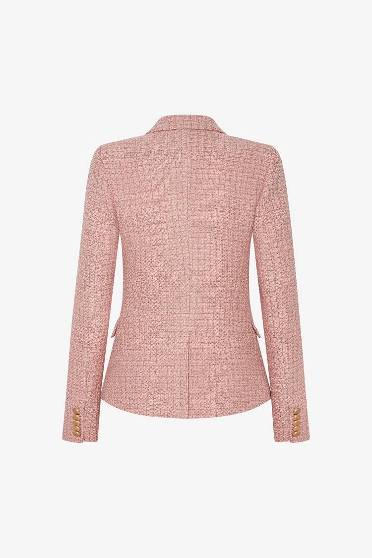 Sly 010 Double-breasted Tweed Blazer with Gold Buttons Bis zu 65% Rabatt