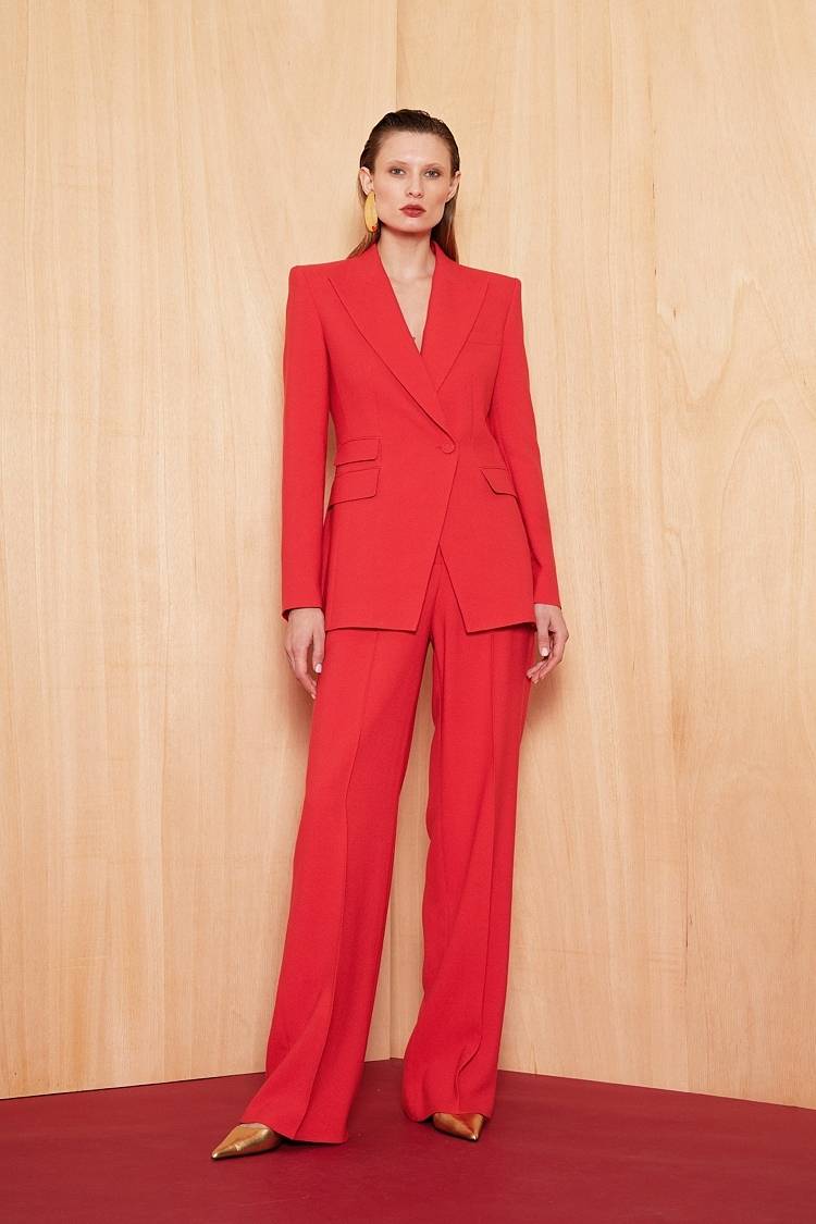 Sly 010 Taillierter Einknopf-Blazer aus Crêpe-Envers-Satin Letzter Tag