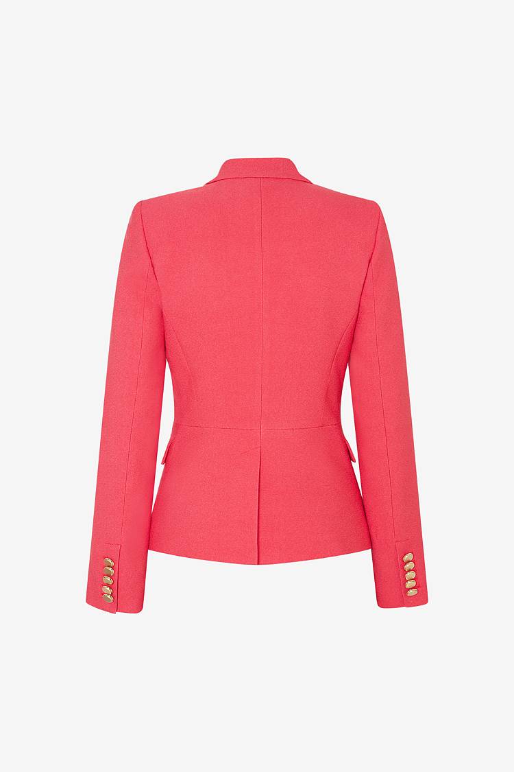Sly 010 Kurzer doppelreihiger Blazer mit Goldknöpfen aus Crêpe-Envers-Satin Bis zu 60% Rabatt