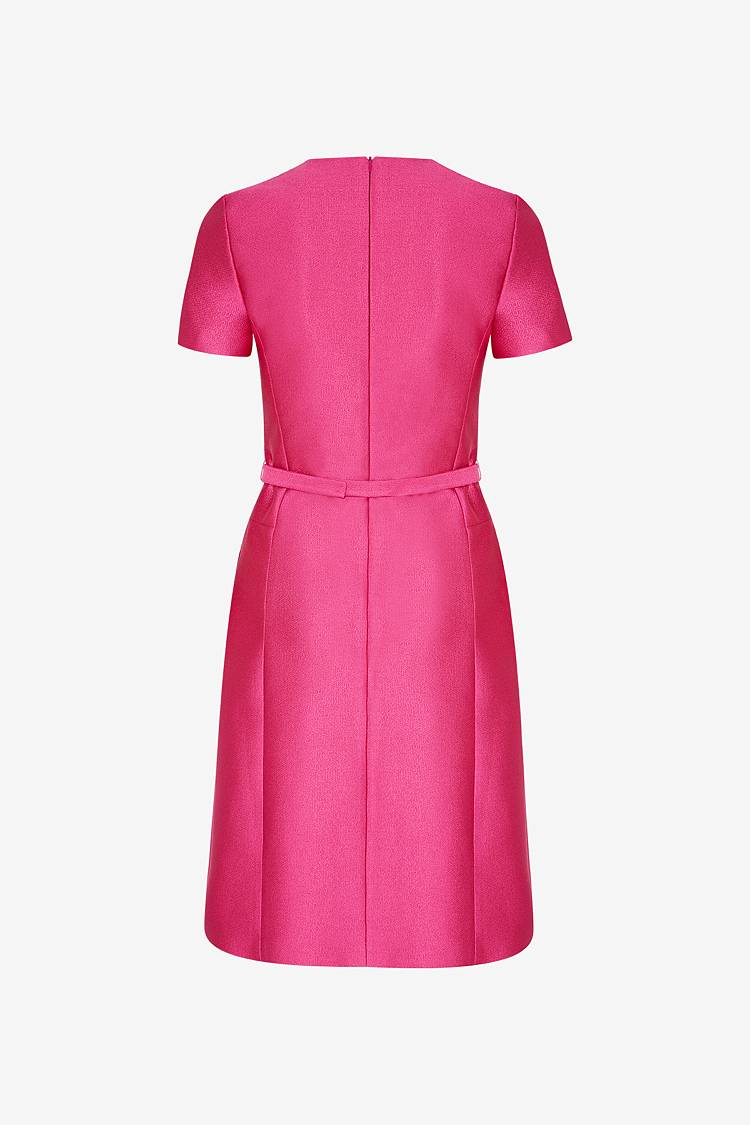 Sly 010 Elegantes Midi-Kleid mit Stoffgürtel 50% Rabatt mit kostenlosem Versand
