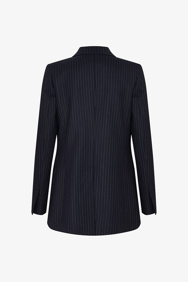 Sly 010 Knopfloser Nadelstreifen-Blazer aus Wolle Blitzverkäufe