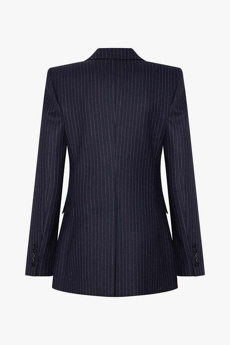 Sly 010 Taillierter Einknopf-Nadelstreifen-Blazer aus Wolle Fabrik Onlineshop