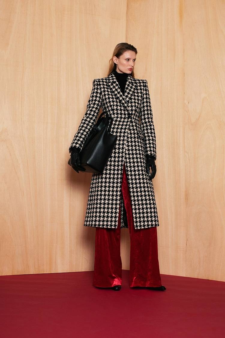 Sly 010 Tailored Coat with Houndstooth Pattern Günstig kaufen