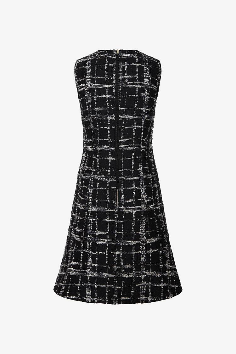 Sly 010 Ärmelloses tailliertes Tweed-Kleid Kostenlose Rückgabe