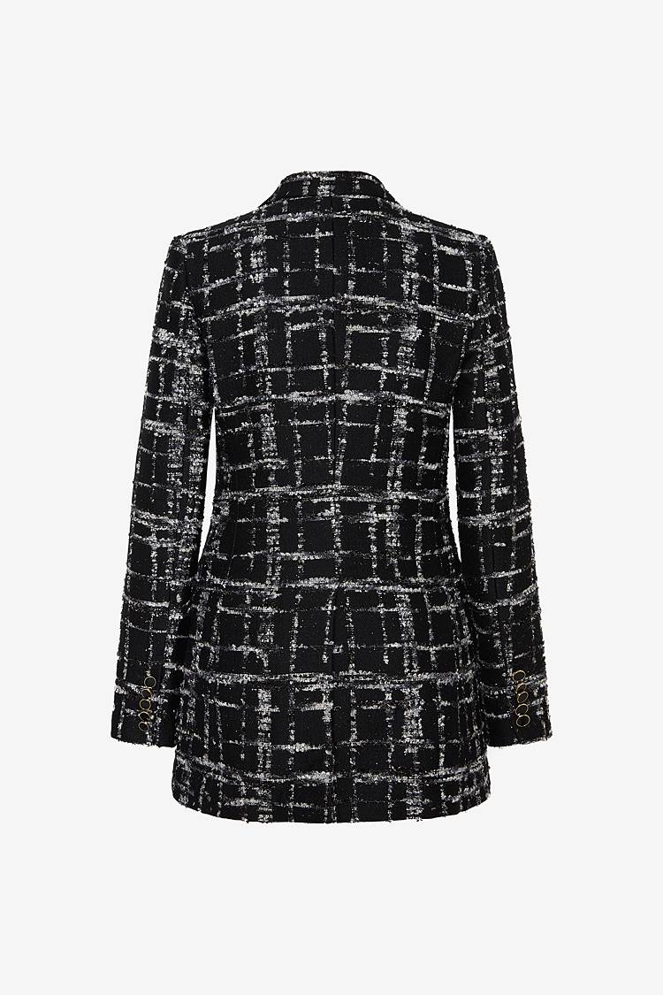 Sly 010 Doppelreihiger Tweed-Blazer mit Emailleknöpfen Letzte 3 Tage