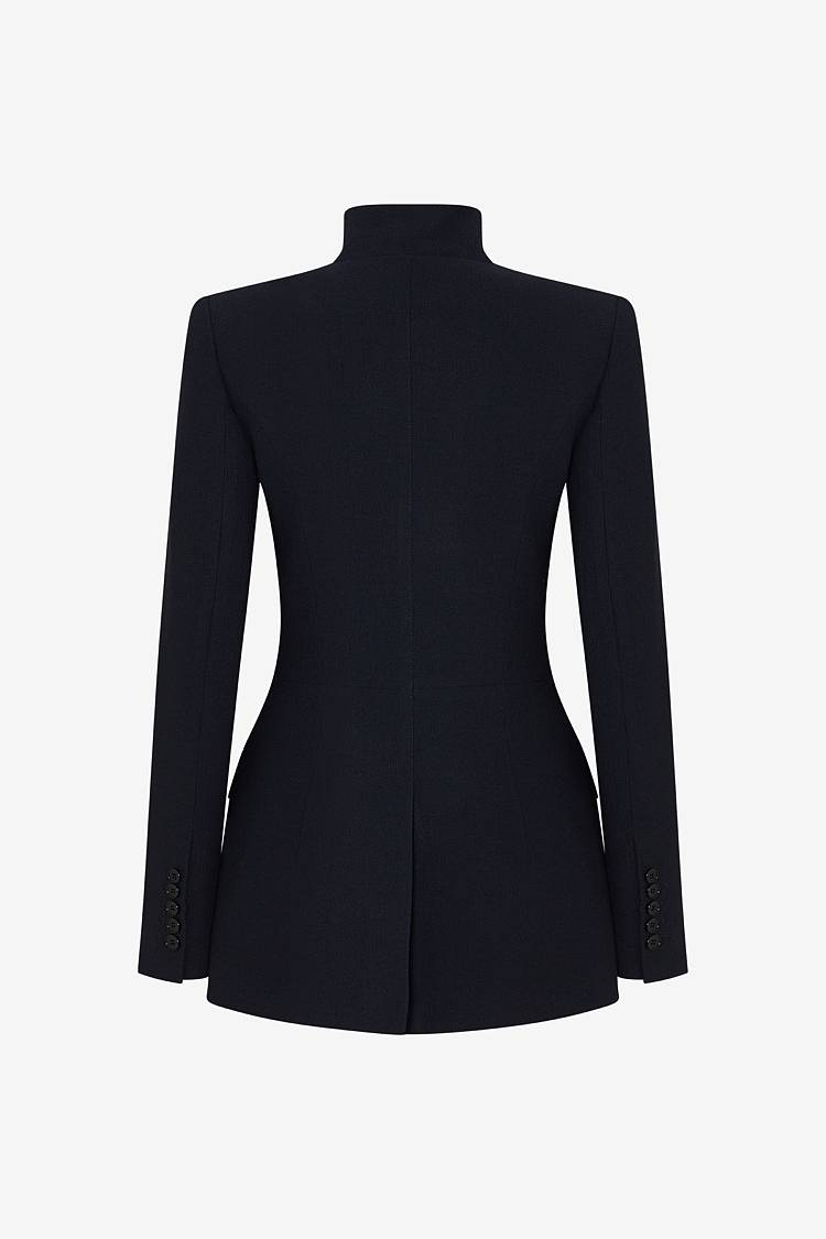 Sly 010 Taillierter Blazer mit Pattentaschen aus Viskose-Crêpe Bis zu 65% Rabatt