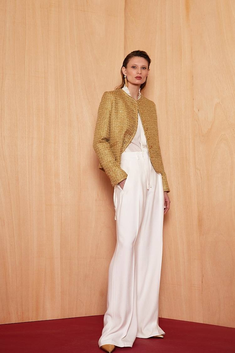 Sly 010 Kurze Jacke aus funkelndem Tweed 50% Rabatt für begrenzte Zeit