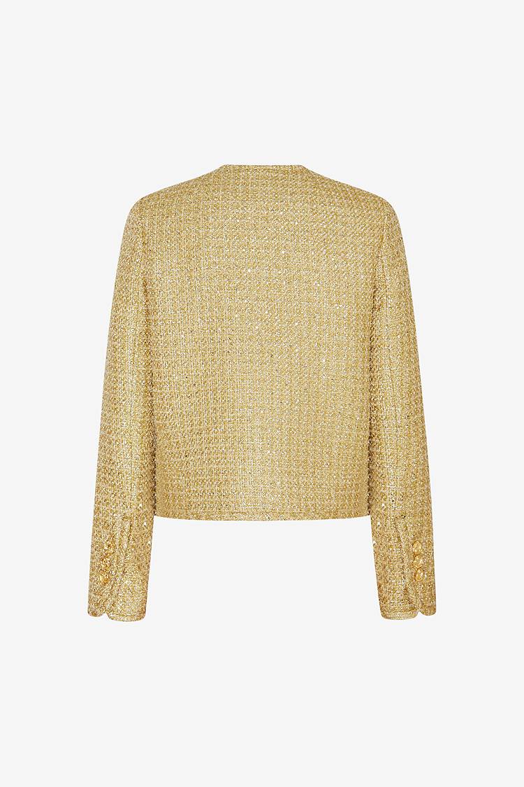Sly 010 Kurze Jacke aus funkelndem Tweed 50% Rabatt für begrenzte Zeit