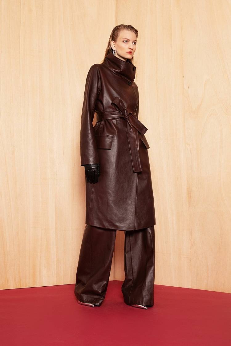 Sly 010 Elegante Marlene-Hose aus weichem Nappa-Leder Verkauf