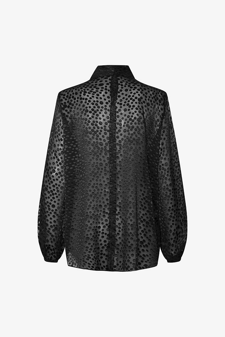 Sly 010 Polka Dot Bluse mit drapiertem Stehkragen Neueste Mode