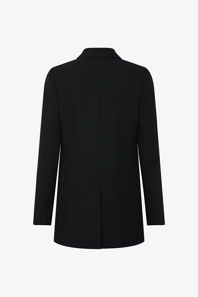Sly 010 Knopfloser Smoking-Blazer aus Crêpe-Envers-Satin Zeitlich begrenztes Angebot