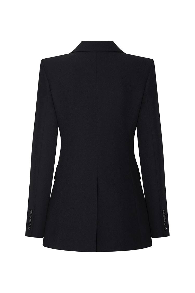 Sly 010 Taillierter Einknopf-Blazer aus Crêpe-Envers-Satin Blitzangebot