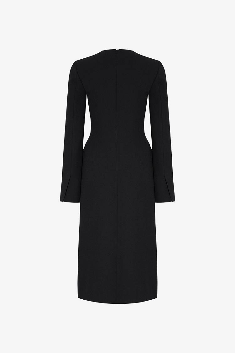 Sly 010 Elegantes Midi-Kleid mit Pattentaschen aus Crêpe-envers-Satin Bestseller